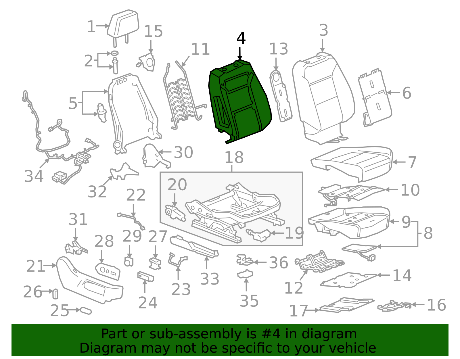 Seat Back Pad - GM (84462131)