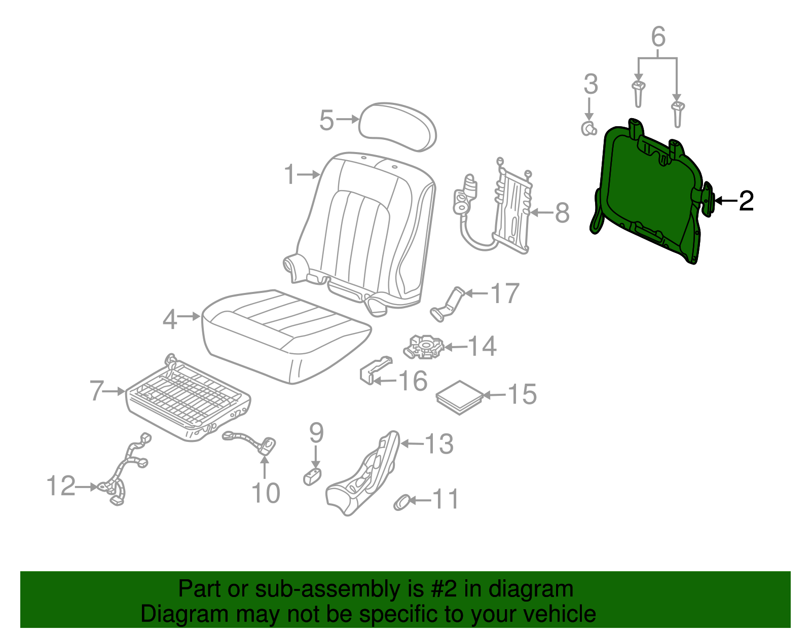 Seat Back Frame - Ford (YL7Z-7861019-CA)