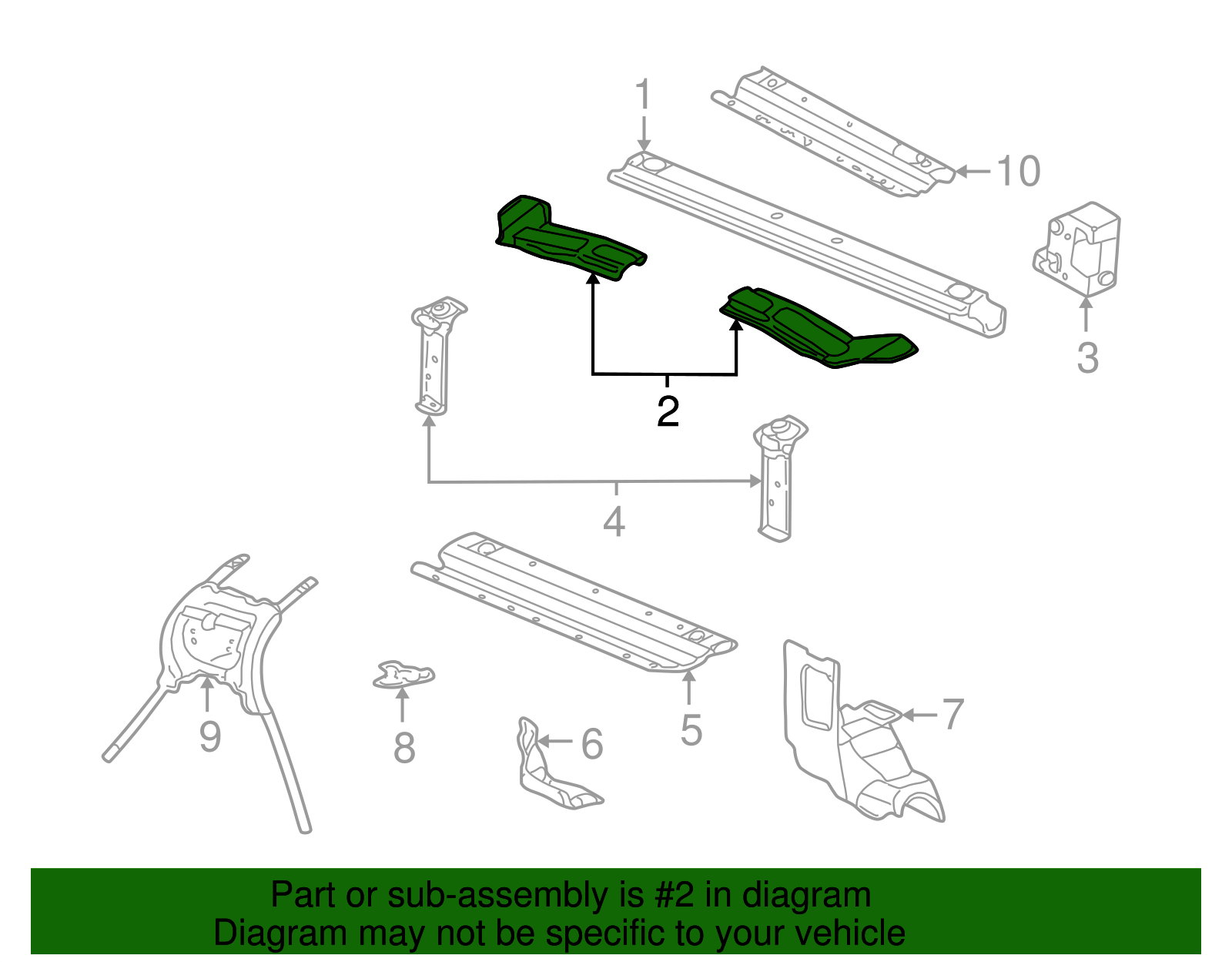 Upper Tie Bar Reinforcement - GM (25672377)