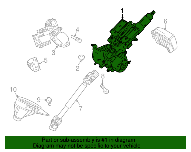 20162019 Ford Fiesta OEM Steering Column C1BZ3C529EM OEM Ford Parts