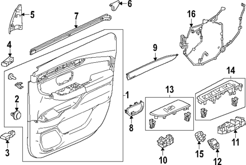 Interior Trim - Front Door for 2025 Honda Pilot | Honda Parts Cheap