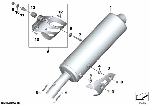 18518549590 - Rear Muffler 2014-2016 BMW-Motorrad F 800 R | BMW 