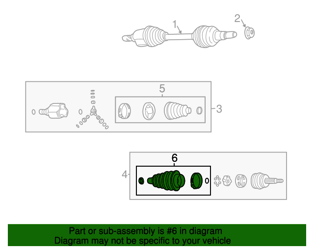 20022015 GM Front Wheel HalfShaft Constant Velocity (CV) Boot Kit