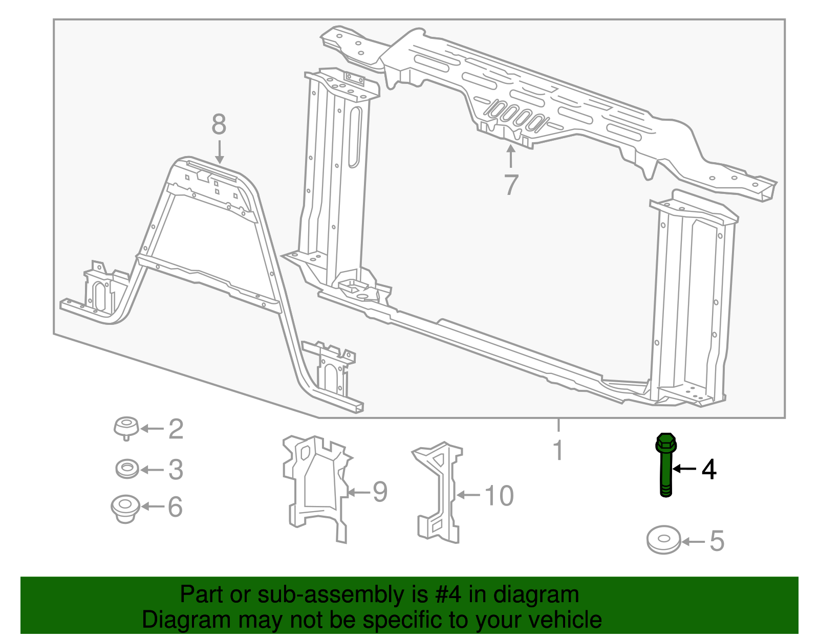2007-2014 GM Radiator Support Mount Bolt 11562547 | Awesome Parts