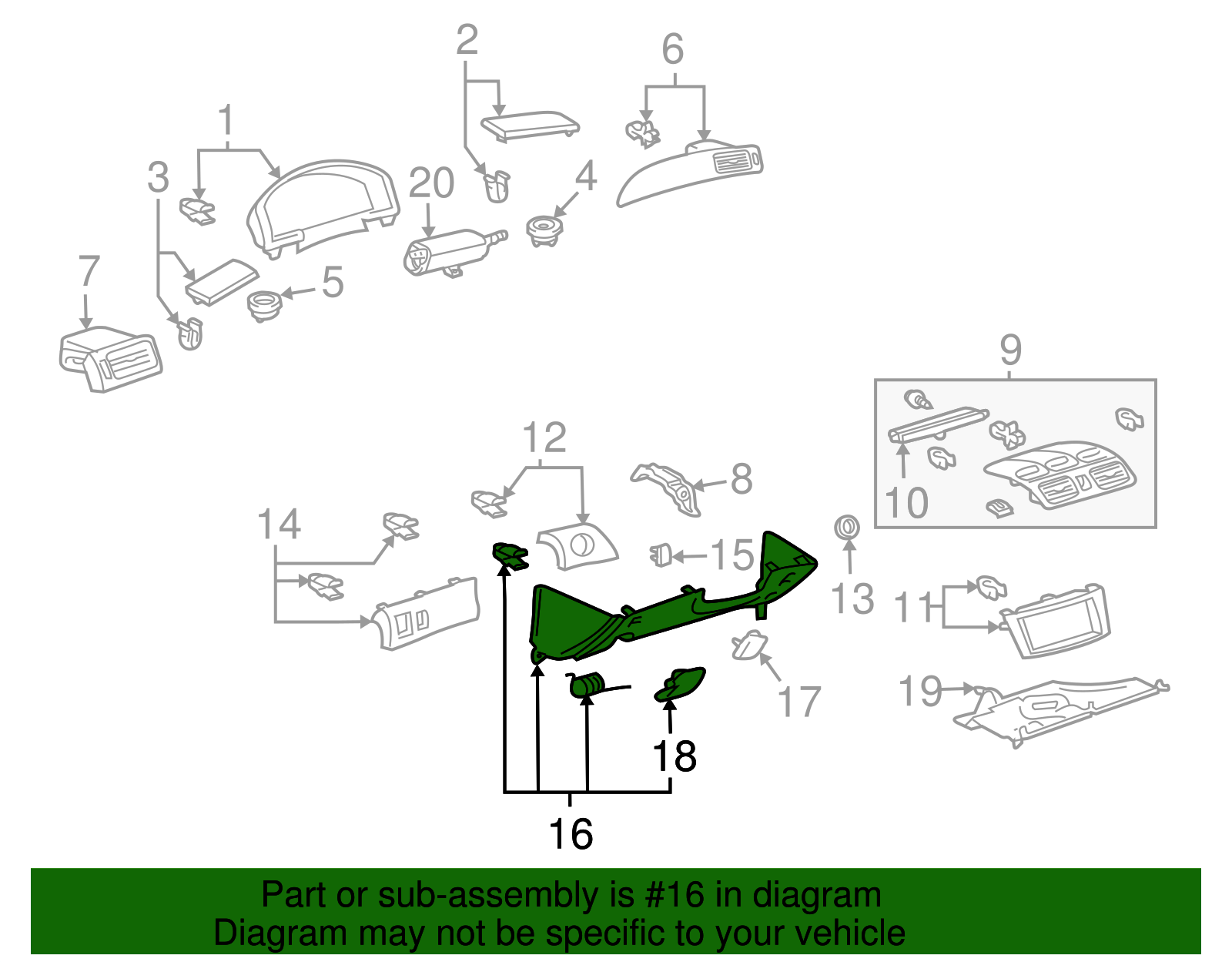 Lower Trim Panel - Toyota (55302-AA030-A0)
