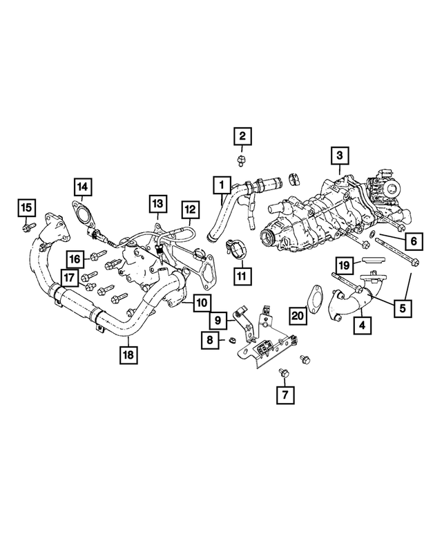 20142017 Ram Egr Tube Gasket 68307062AA Mopar eStore