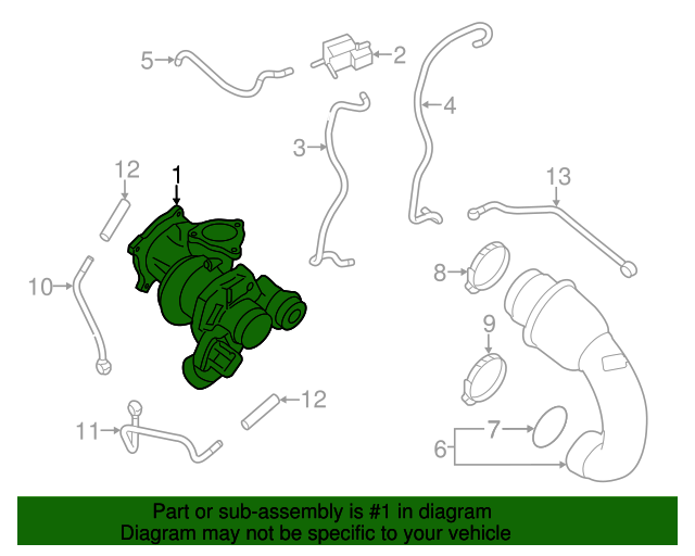 Genuine Turbocharger for 2015-2016 Volvo S60 | Part# 36012484 