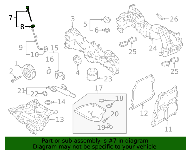 20202023 Subaru Engine Oil Dipstick 11139AA17A Subaru Parts Store