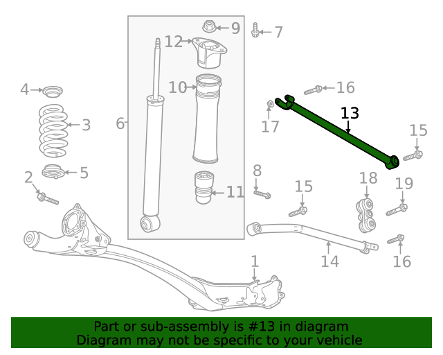 20202022 GM Rear Passenger Side Suspension Lateral Link 42533093