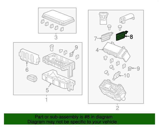 20162020 Acura MDX Fuse D, Multi Block (60A/40A/30A/20A) 38237TZ5A01