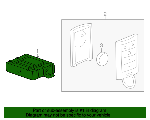 2008 Cadillac CTS Remote Control Door Lock and Theft Deterrent Receiver