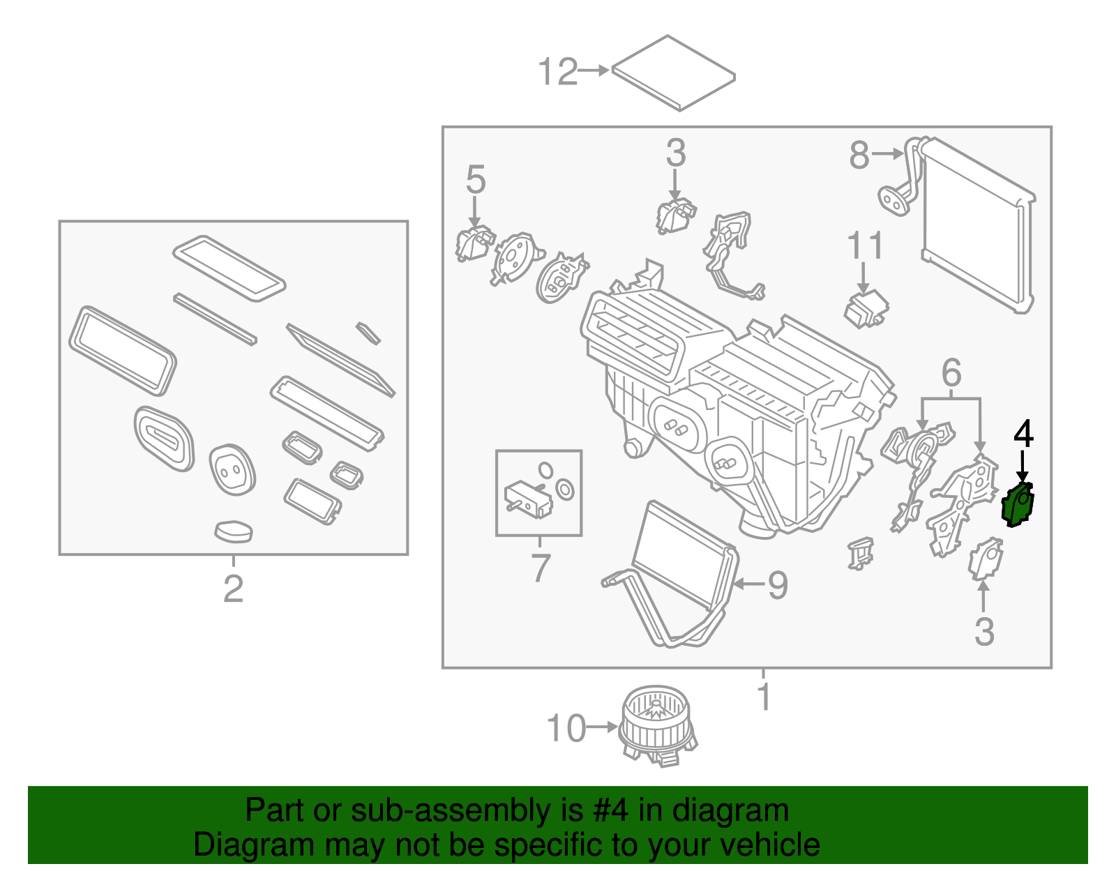 Motorcraft™ HVAC Defrost Mode Door Actuator - Ford (YH-2022)