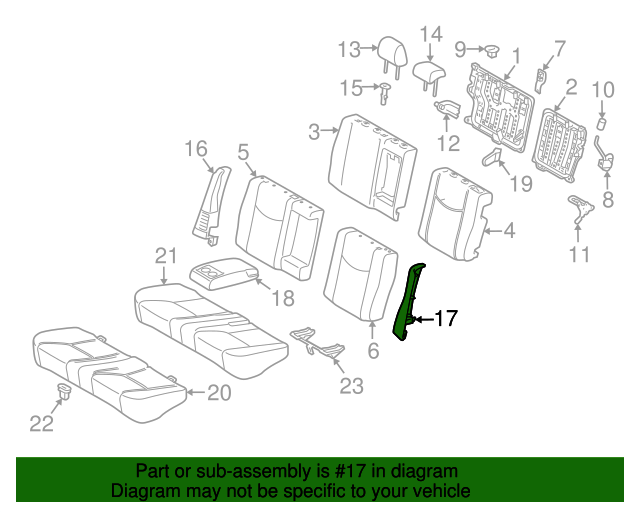 20102015 Toyota Seat Back Bolster Cushion 7155047040G3 Toyota