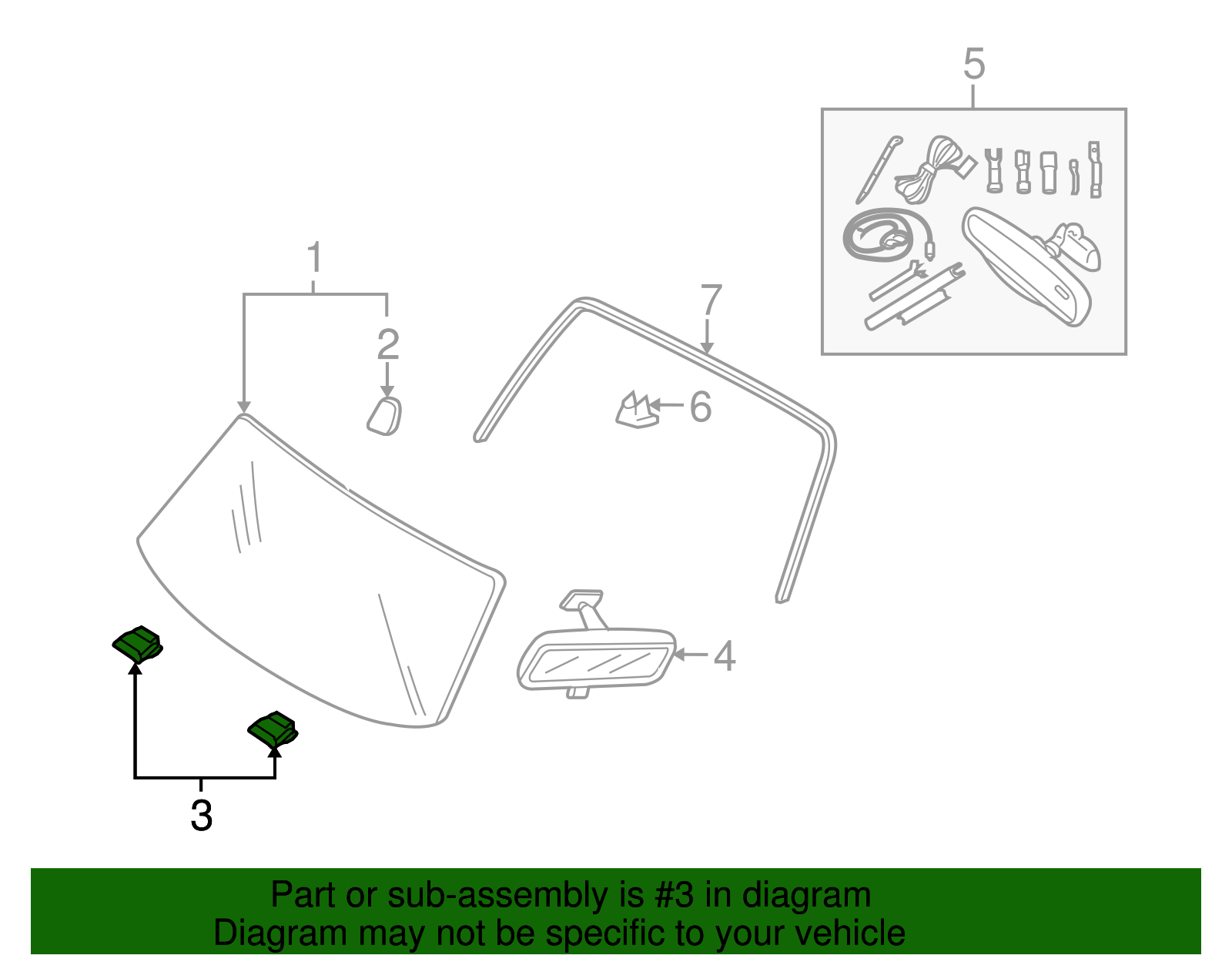 Windshield Stop - Ford (YL8Z-78030A12-AA)