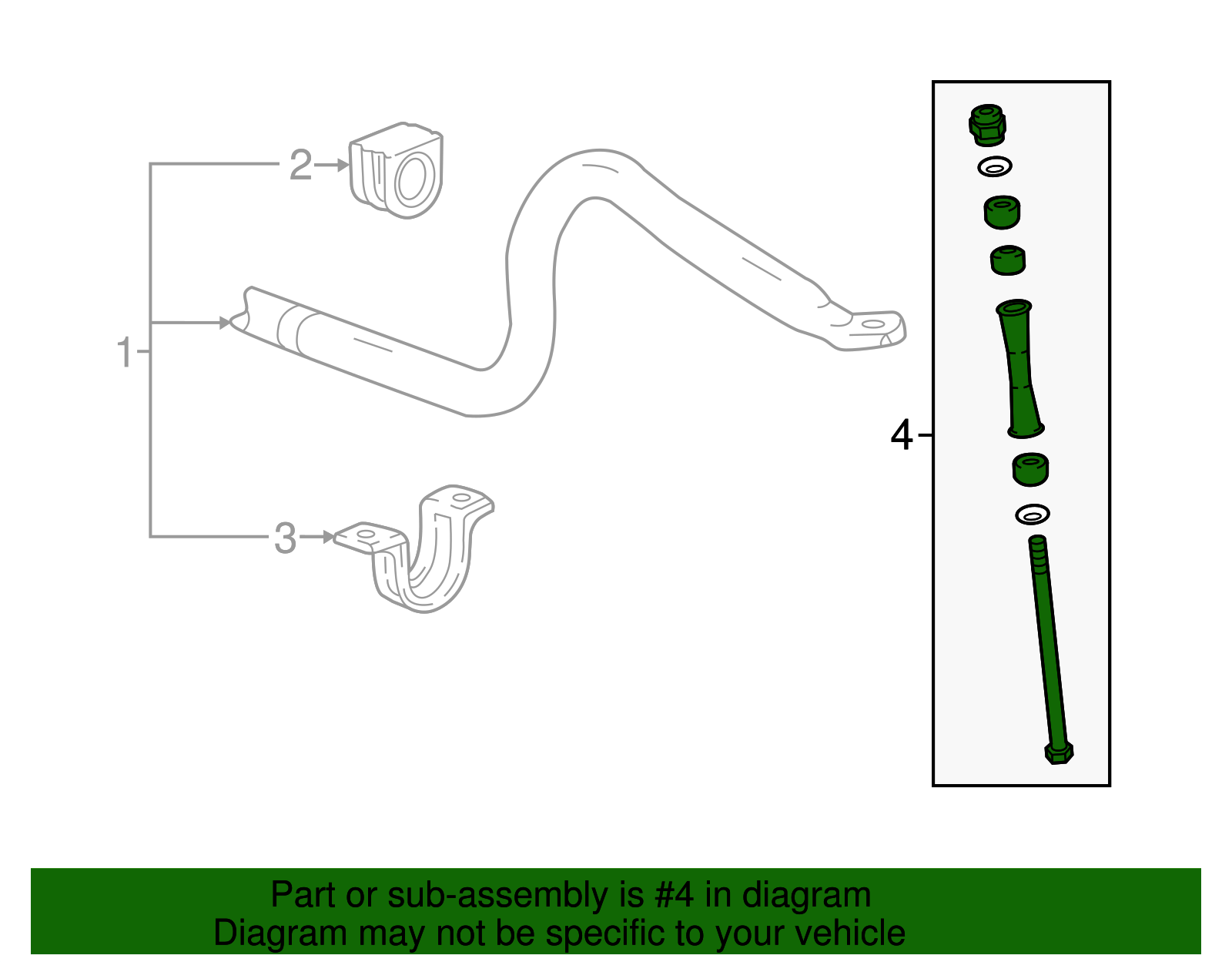 Front Suspension Stabilizer Bar Link - GM (94772472)
