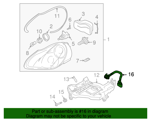 Faisceau de cblage de phare au xénon 955 631 239 11 pour Porsche