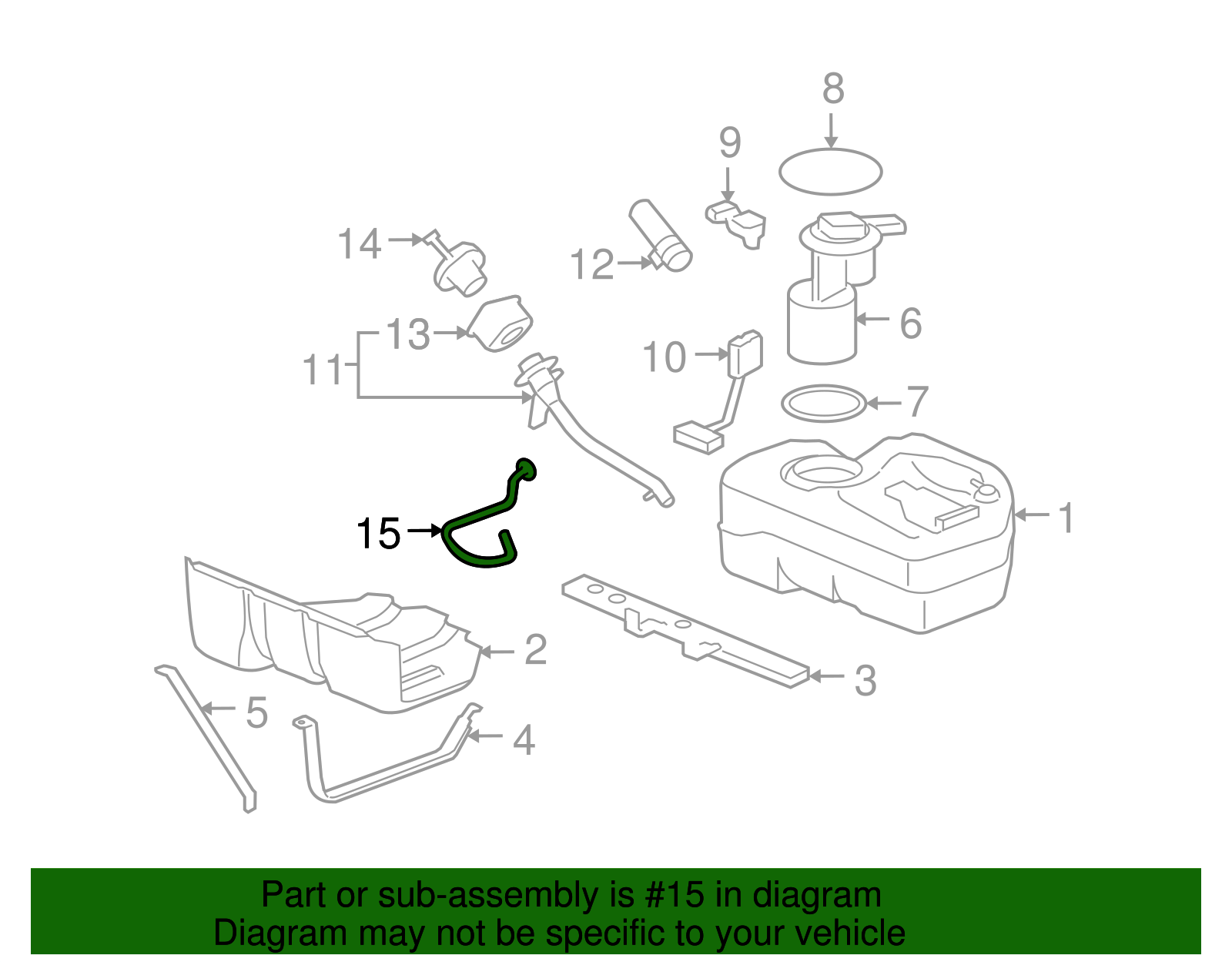 Fuel Tank Filler Evaporative Emission Pipe - GM (10351148)