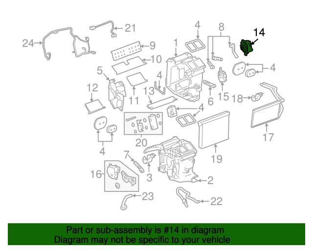 20082015 Cadillac CTS Heating and Air Conditioning Panel Mode Door