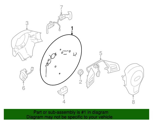 34312SG000VH Steering Wheel 20142016 Subaru Subaru Parts Exchange