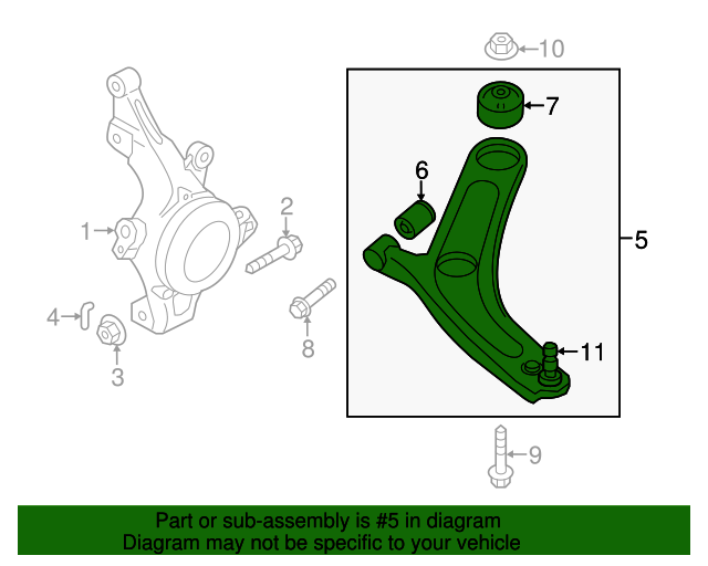 545004R000 Lower Control Arm 20112016 Kia Optima Kia.Parts Store