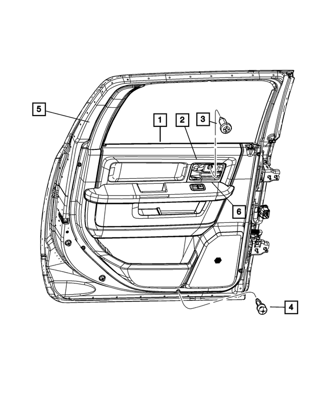 20092023 Mopar Rear Door Fixed Glass Cover, Right 1GD82BD1AC Mopar