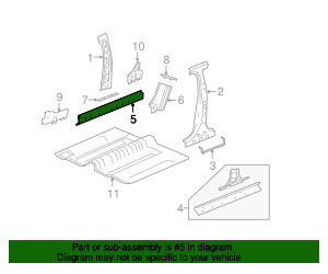 2010-2014 Buick LaCrosse Driver Side Rocker Outer Panel 22875359 | GM ...
