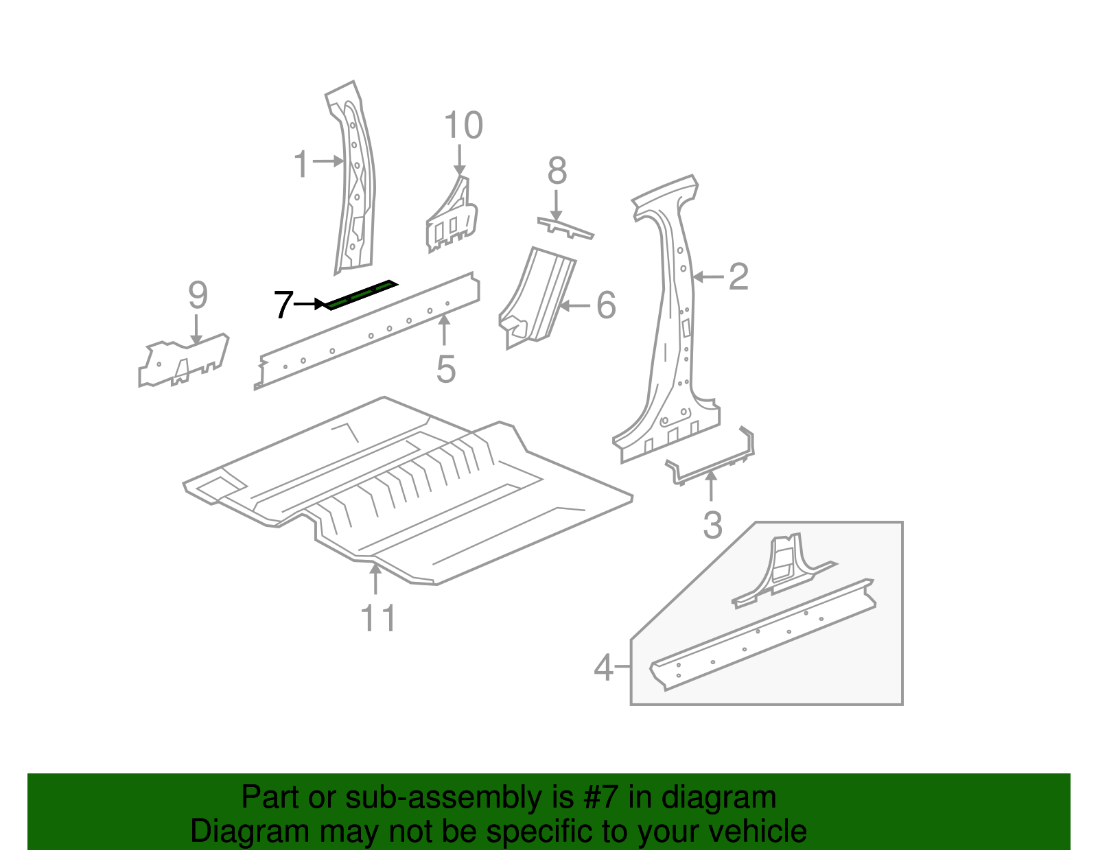 Rocker Reinforced Baffle - Buick (25775319)