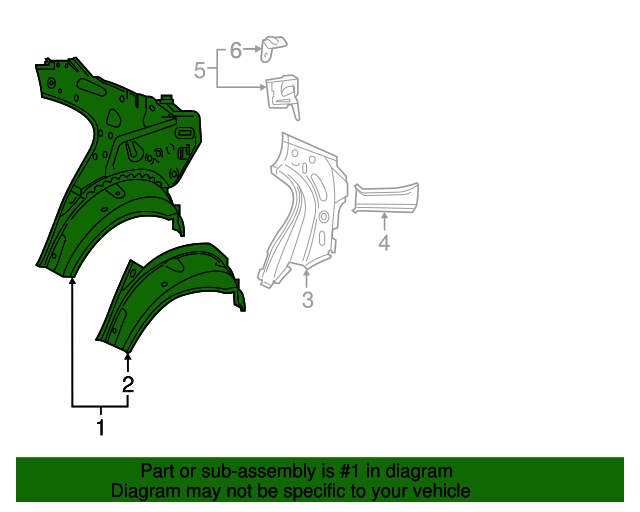 205-630-46-03 - Inner Quarter Panel 2015-2021 Mercedes-Benz 