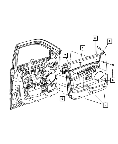 Door Trim Panels-Front and Rear for 2008 Jeep Commander #0