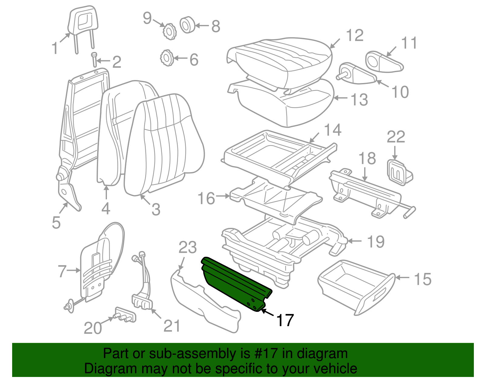 Adjuster Assembly, P/Seat Inner - GM (12454642)