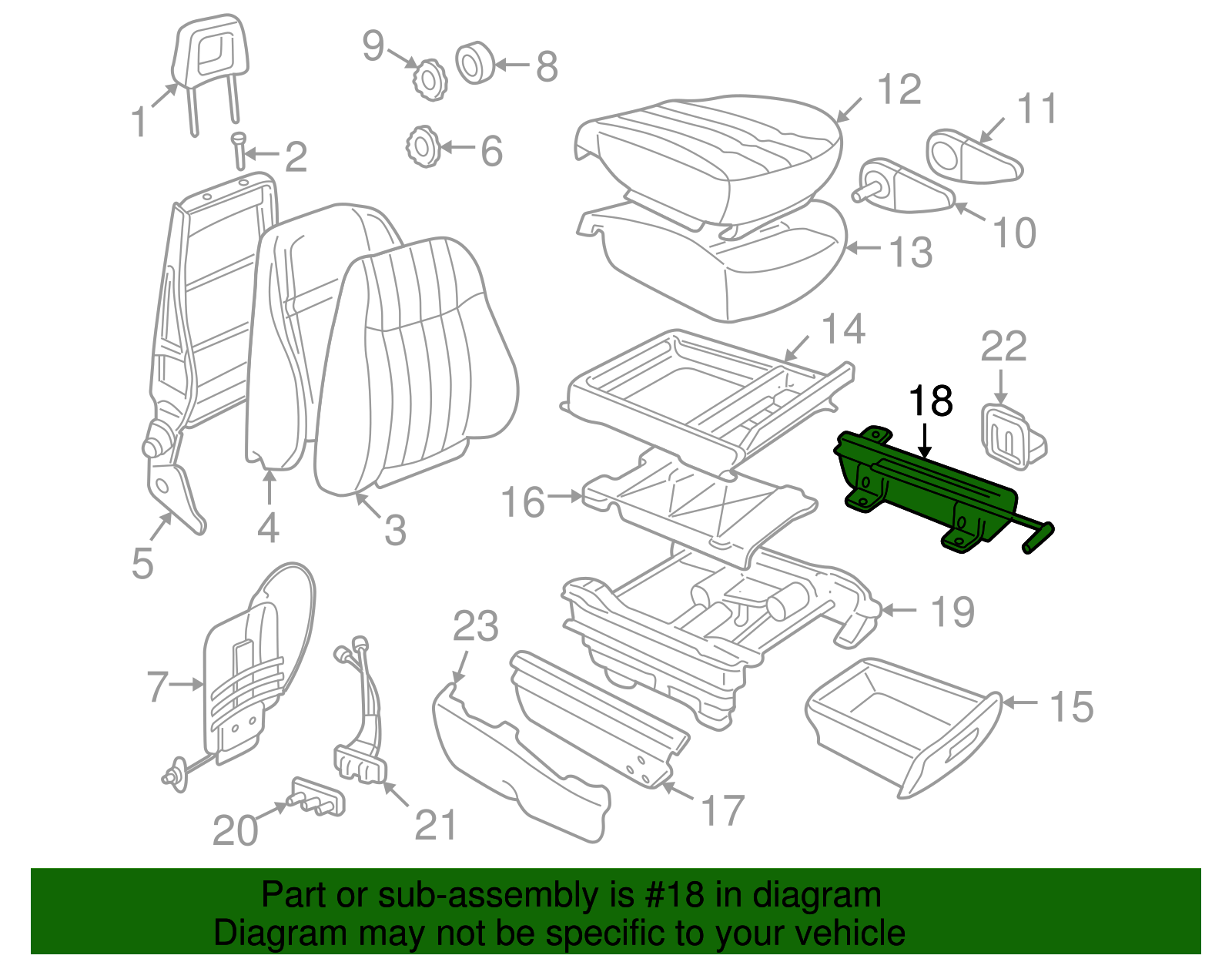Adjuster Assembly, P/Seat Otr - GM (12454641)