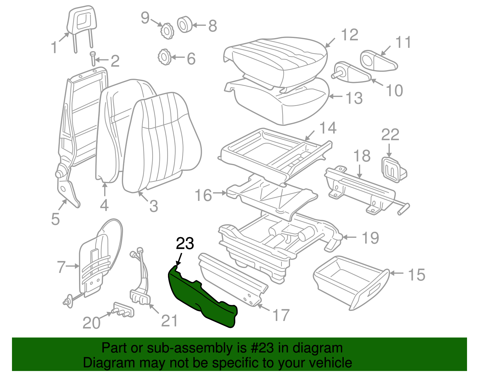 Cover, P/Seat Inner Adjuster Fin - GM (12455869)