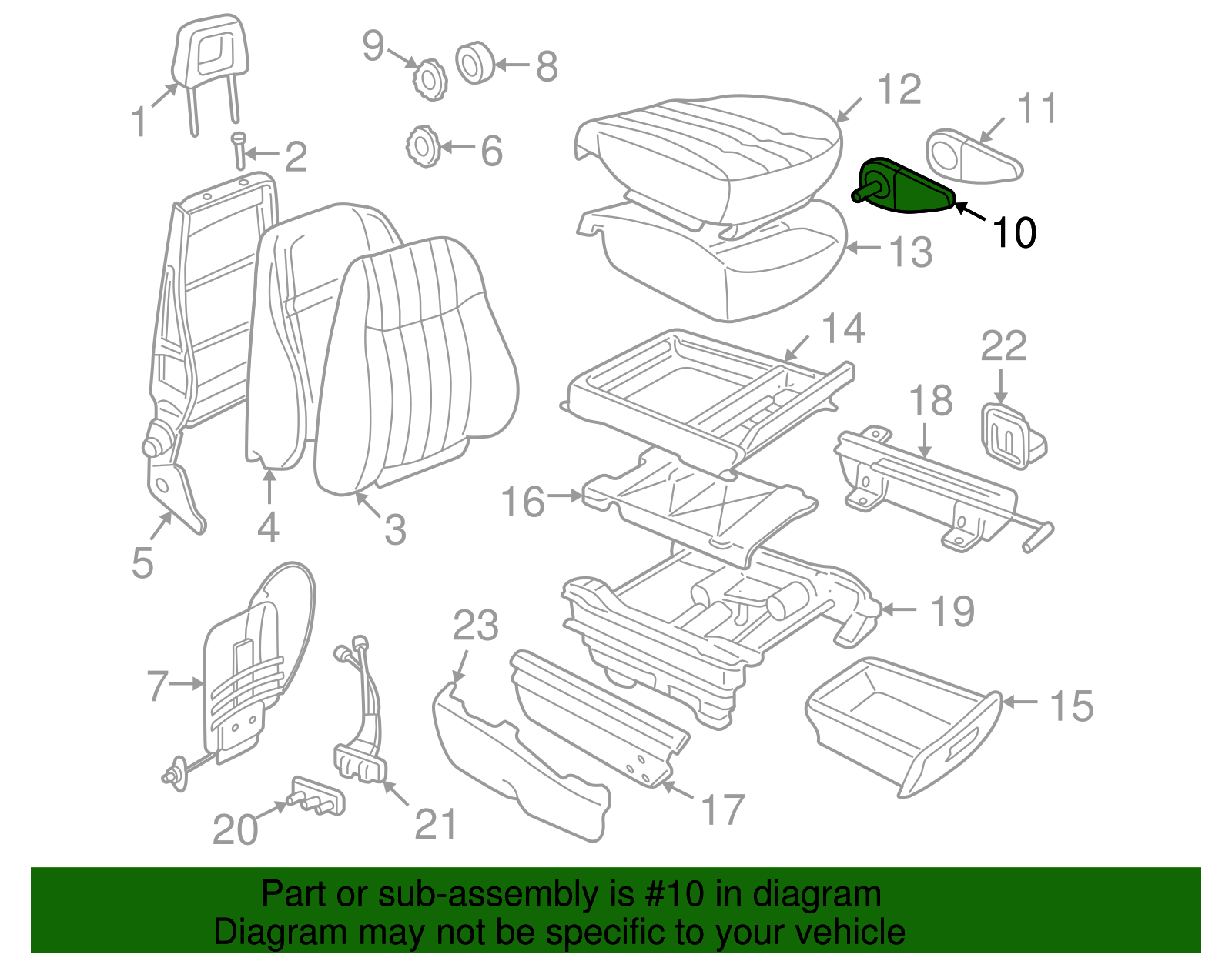 Pad Assembly, P/Seat A/Rst - GM (12455859)