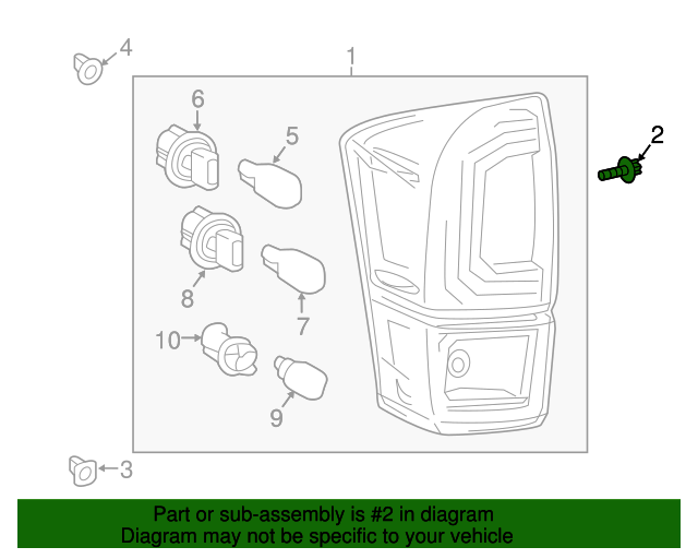 20162021 Toyota Tail Lamp Assembly Bolt 90119A0079 XportAuto