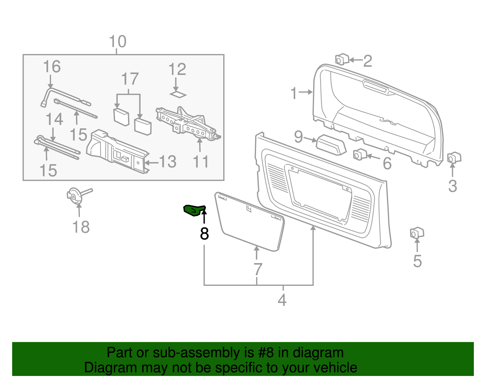 Latch, Jk Stow Cover - GM (15128598)
