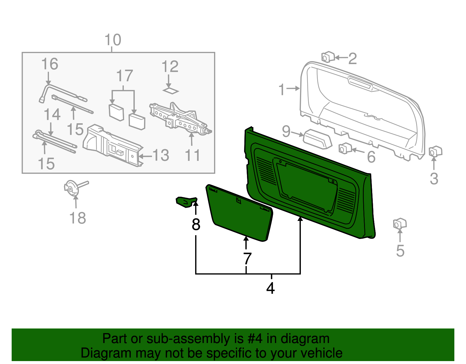 Panel, L/Gate Lower Tr Fin - GM (25949530)