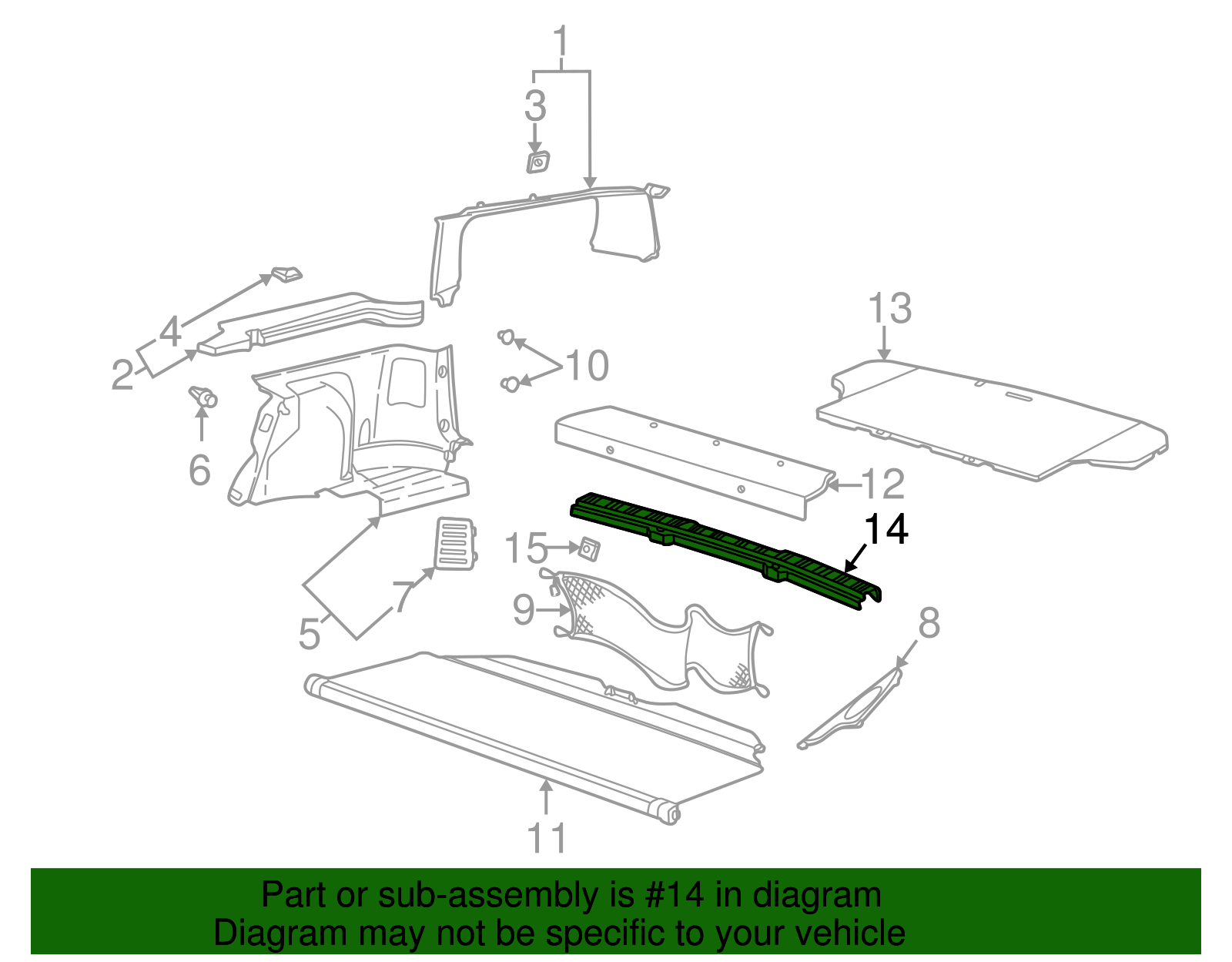 Panel Assembly, R/End Tr Fin *Left Oak - GM (90440421)