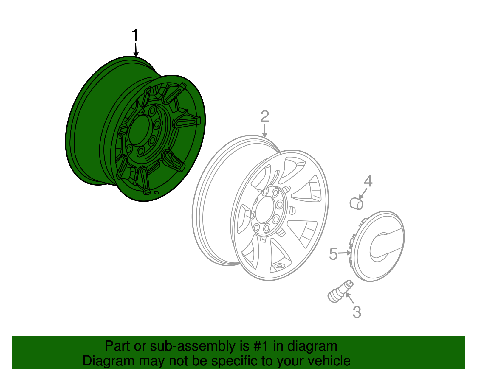 17x8.5-Inch Aluminum Wheel - GM (09596088)