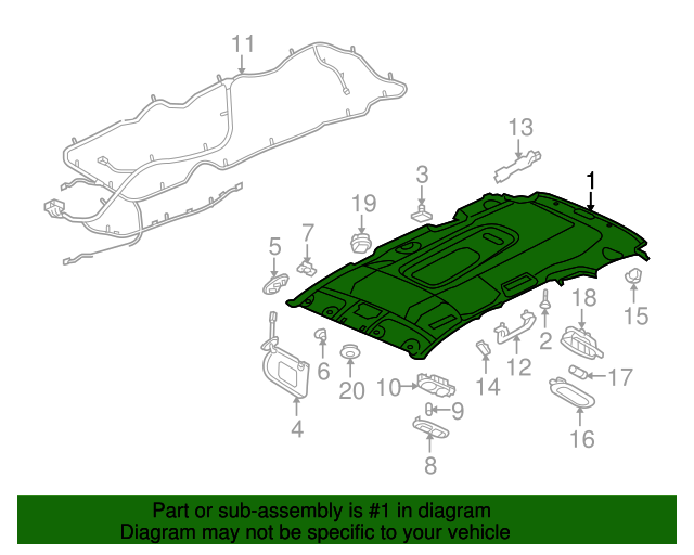 20052006 Isuzu Ascender Headliner 8890259830 Isuzu Parts Center