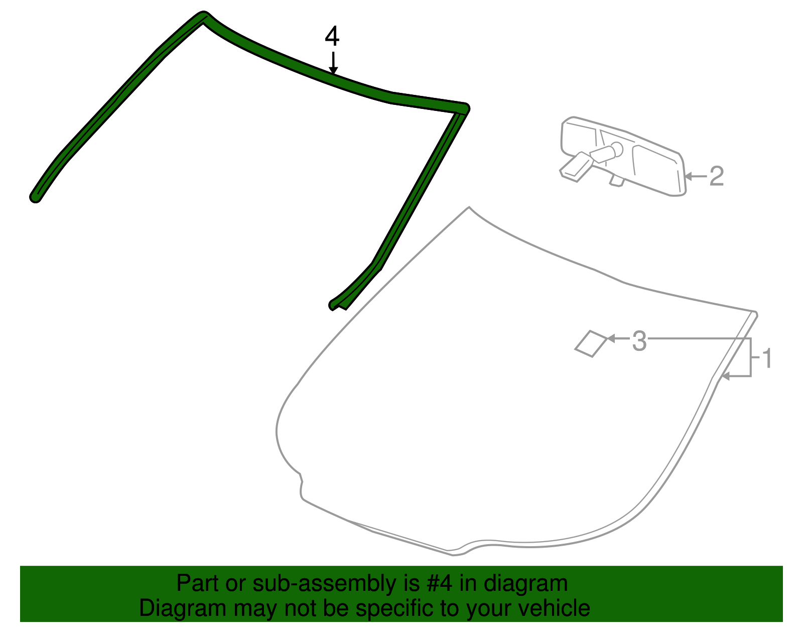 Windshield Side Reveal Molding - GM (10318304)