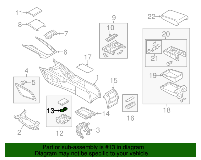 20122018 Audi Cup Holder Insert 4G08624354PK Genuine Audi Parts