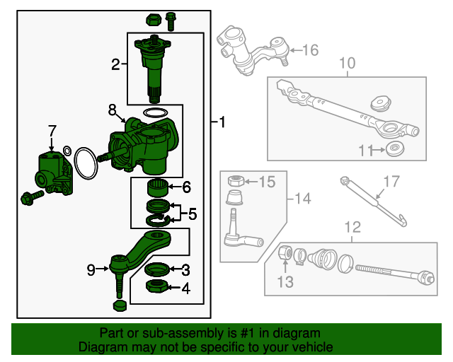 Steering Gear with Pitman Arm Replaced by 85603320 19417976