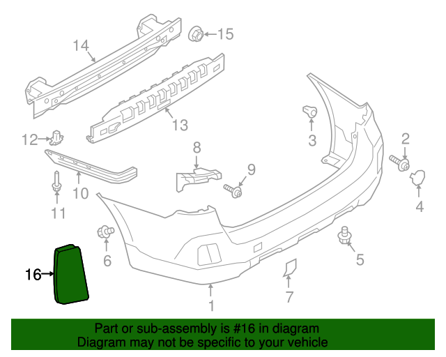 OEM NEW Rear Bumper Driver Side Reflector 15-19 Subaru Outback 84281AL01A OEM NEW Rear Bumper Driver Side Reflector 15-19 Subaru Outback 84281AL01A