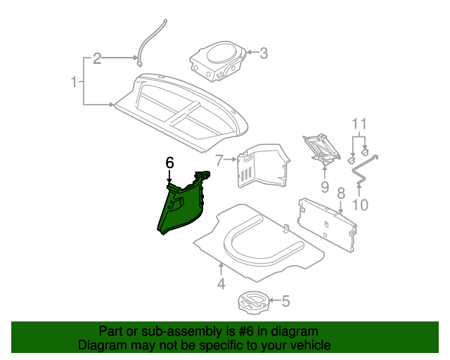0K2DJ68870B96 Trunk Side Trim 20002003 Kia Spectra Kia.Parts Store