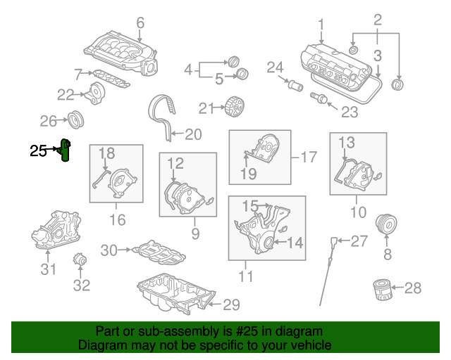 OEM 20032024 Honda Engine Timing Belt Tensioner 14520RCAA01 Honda