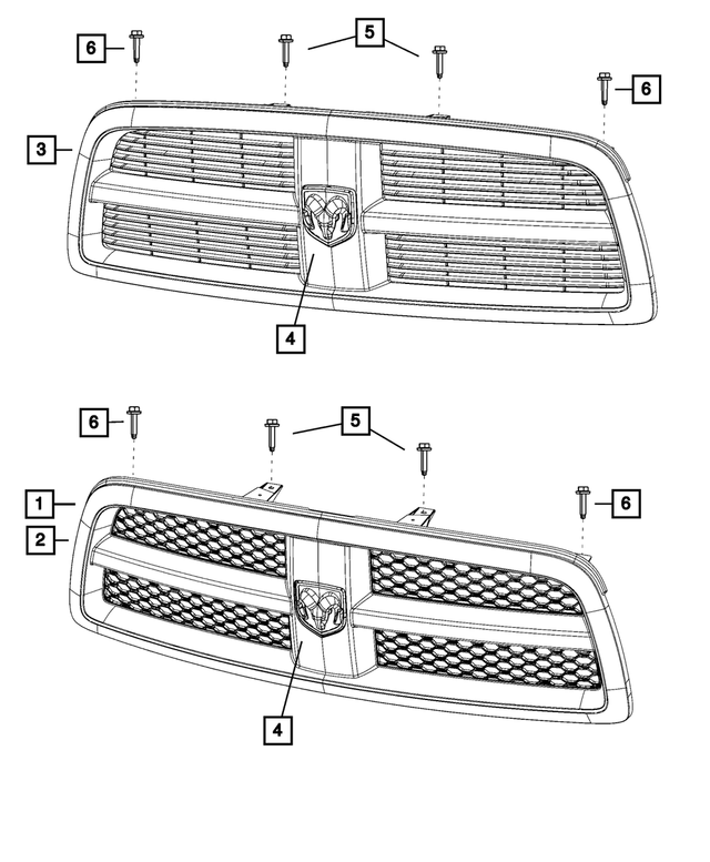 20092012 Mopar OEM NEW 20092012 Mopar Dodge Ram 1500 Radiator Grille