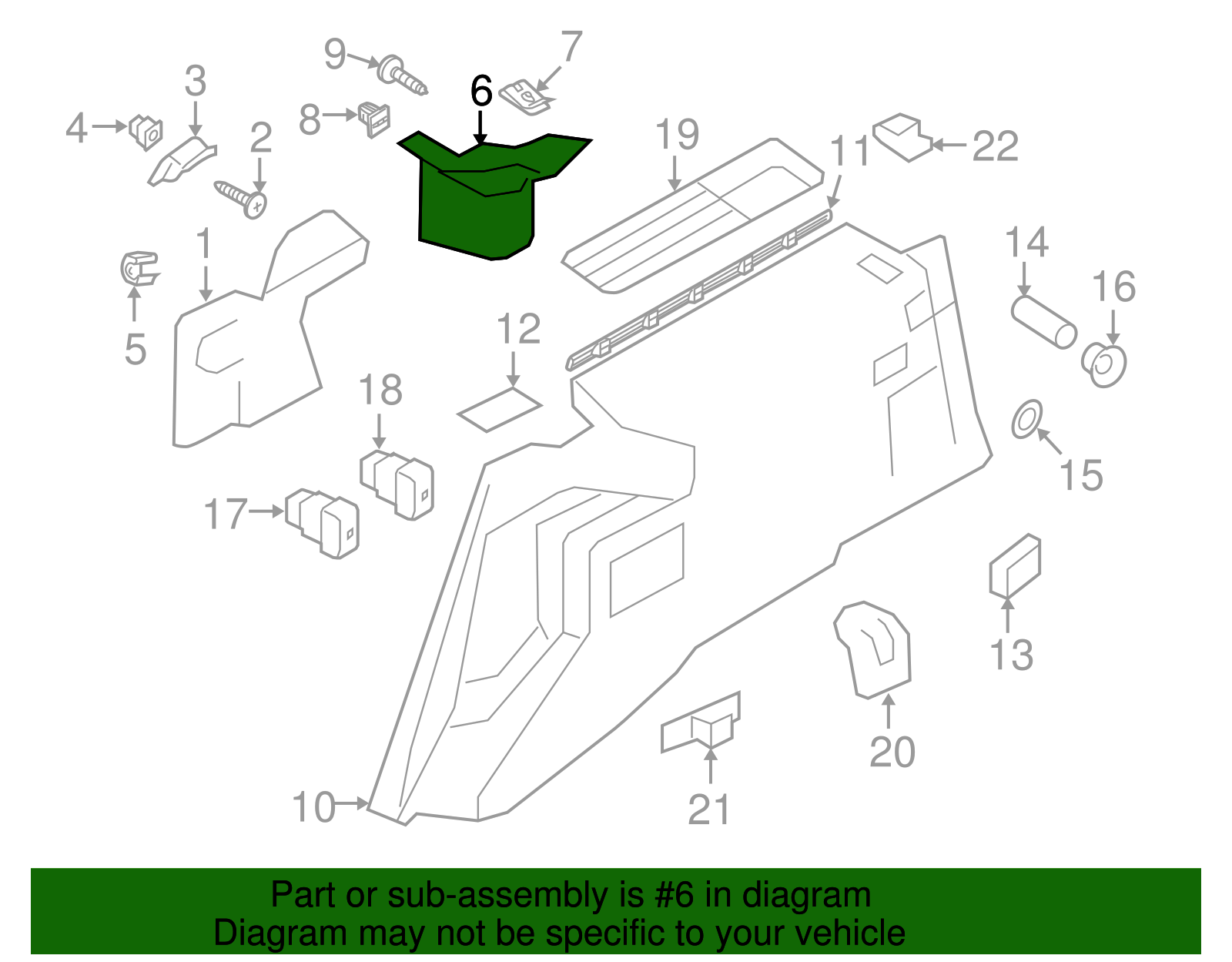 Rear Trim - Ford (GL7Z-4031010-AF)