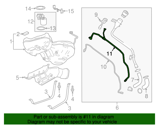 2017 Buick LaCrosse Fuel Tank Filler Evaporative Emission Hose 84323229