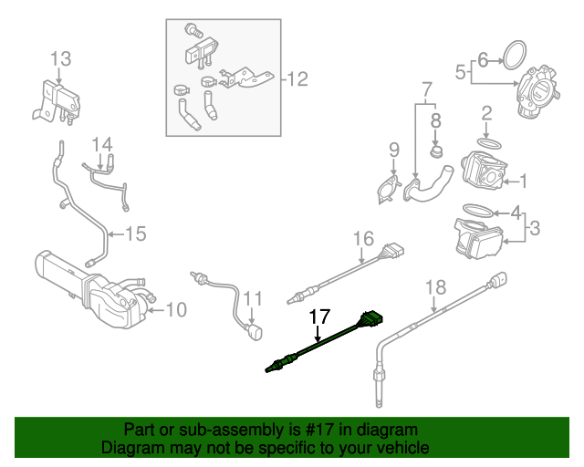 1K0998262AE Oxygen Sensor 20102013 Audi A3 Audi OEM Parts