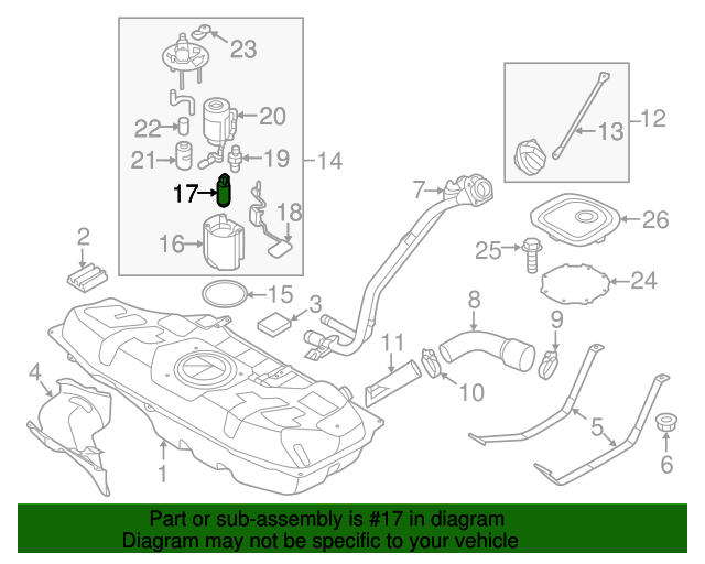 Genuine Fuel Pump Assembly for 20122015 Hyundai Accent Part 31110